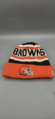 New Era Youth Beanie NFL Cleveland Browns Striped Brown Orange  Knit Hat - Image 1 of 4