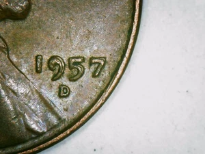 1957 D Lincoln Wheat Cent VERY STRONG PUSH DOUBLING - Picture 1 of 4