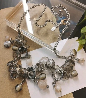 Designer CHICO'S Mixed Media (Art Glass, Acrylic, Metal) 17"+ Chain Necklace! - Image 1 of 4