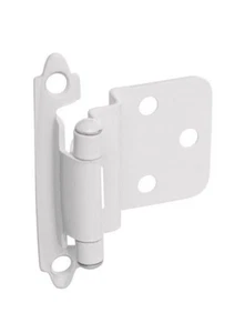 1 Pair Home Designs Stanley 826-297 3/8" White Spring Cabinet Hinges - Picture 1 of 3