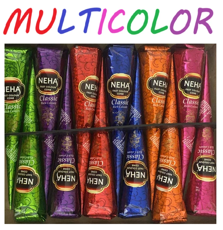 Cono de color clásico Neha (paquete de 12) - 25G en cada cono - multicolor Foto 1 de 4