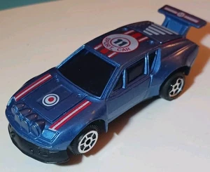 Vintage Diecast Renault Rally Blue Pull Back ‘n Go Car Hong Kong 1:43 #11 Racer - Picture 1 of 14