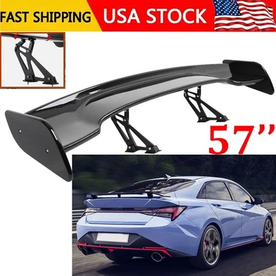 57" Rear Spoiler Wing For HYUNDAI ELANTRA Truck GT Style Glossy Black+ Foto 1 de 4