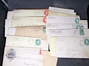 Pubblicità d'epoca - 10 buste postate con inserti carta intestata - 1890 (A - Foto 1 di 12