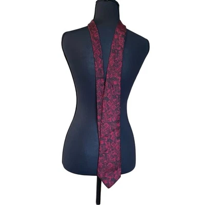 Vintage givenchy monsieur Red and Black geometric Tie 100% silk Italian made - Image 1 of 4