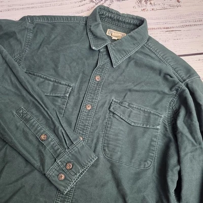 Duluth Trading Shirt Mens Large Tall Workshirt Chamois Flannel Button Up Pockets - Image 1 of 4