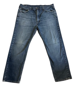 Levis 505 Jeans Mens 40x30 Blue Medium Wash Stretch Straight Fit Denim Workwear - Picture 1 of 6