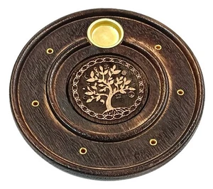 Räucherstäbchenhalter "Lebensbaum" Holz Indien 10cm - Bild 1 von 1