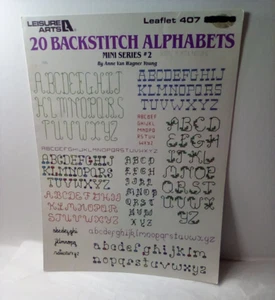 Vintage Leisure Arts More Backstitch Alphabets Leaflet 705 Mini Series #20 - Picture 1 of 9