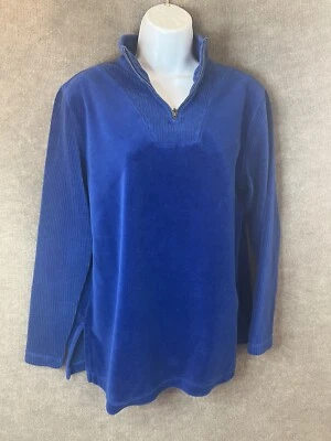 Top Bechamel Azul M Terciopelo Años 70 80 Manga Larga Texturizado Cremallera Boho De Colección Foto 1 de 4