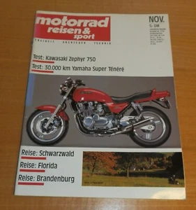 Motorrad Reisen & Sport 11/90, Kawasaki Zephyr 750, Yamaha Super Tenere. - Bild 1 von 1