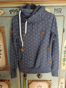 Naketano Damen Pullover Größe XS (34/6) blau gemustert - Kapuzenpulli lässig - Bild 1 von 8