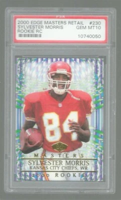2000 EDGE MASTERS RETAIL FOOTBALL  #230  SYLVESTER MORRIS  RC  PSA 10 GEM MINT - Image 1 of 2