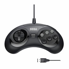 Retro-Bit SEGA Genesis Controller 6-Button USB Wired Arcade Pad Gamepad Black