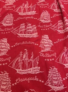 Vtg Ships Historical harmony House Sears Throw Blanket 70”X85” ***1” Frayed Spot - Picture 1 of 12