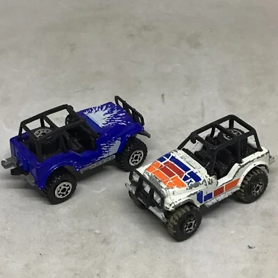 (Lot of 2) Vintage Matchbox International Jeep 4x4 1983 White Diecast Thailand - Image 1 of 4