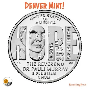 2024 D Reverendo Dr. Pauli Murray Mujeres Americanas 25c Cuarto-UNC de Rollo Como Nuevo! - Imagen 1 de 3
