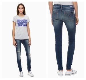 CALVIN KLEIN JEANS CKJ 001 MID RISE SKINNY JEANS PUP BLUE Sz 32 x 30 NWT $ 90 - Picture 1 of 4
