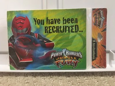 ПРИГЛАШЕНИЯ POWERRANGERS JUNGLE FURY открытки на день рождения ребенка мальчиков детей НОВЫЕ - Изображение 1 из 4
