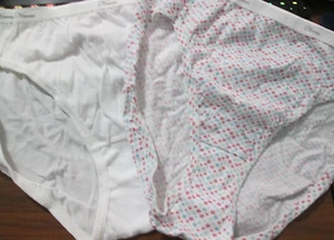New Hanes High Leg Briefs💕 Size 6 Blue Print + White 100% Cotton - Picture 1 of 6