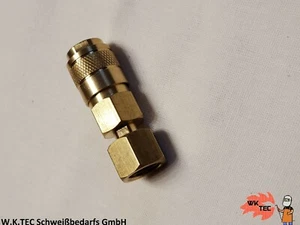 Schnellkupplung Gas- Wasser Kupplung  Schweißgerät mit 1/4 RH passend EWM etc. - Bild 1 von 3
