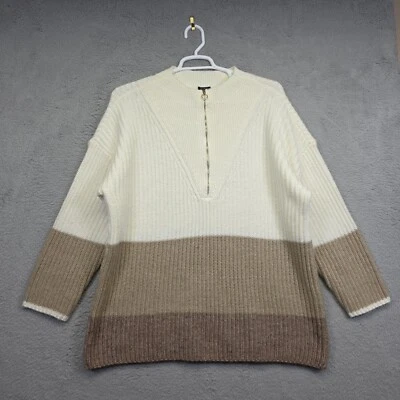 Talbots Sweater Womens Plus Size 2X Mock Neck Colorblock Knit Ribbed Academia - Image 1 of 4