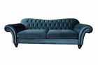 Turkis Sofa Luxus Textil Chesterfield Couch Sofas Blau Polster Sitzer Design