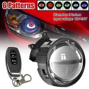 1PCS LED Dynamic Devil Eyes Lights 12V 6 Models Remote Control Car Headlight - Picture 1 of 7