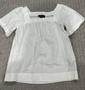 Premise Top Blouse 100% Linen White Women’s Size S - Picture 1 of 5