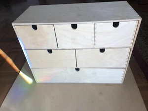 6 Mini Chest of Drawers - Birch Wooden shelf Shelving unit - MOPPE - Picture 1 of 7