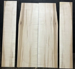 CURLY, FLAMED HARD ROCK MAPLE BACK AND SIDES SET FOR UKULELE BARITONE - Imagen 1 de 6