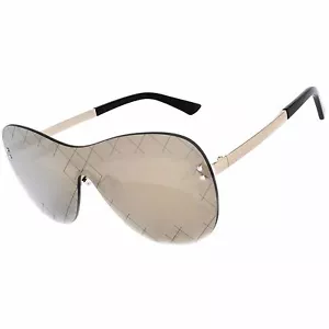 86012 C2 INTEGRAL FASHION SUNGLASSES METAL SILVER FRAME SILVER MIRROR LENS - Picture 1 of 2