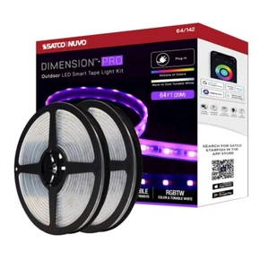 Nuvo Lighting Pro Tape 64' Hi RGB/Tunable WH Plug IP65 Starfish IOT RF - 64-142 - Picture 1 of 1