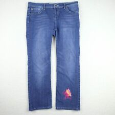 Vintage Blue Jeans Womens 11 12 Fairy Straight Leg Medium Wash Cropped 34x28