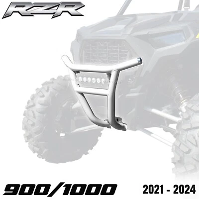 Para-choque dianteiro Polaris RZR S 900 1000 2021-Up feito nos EUA aço revestido a pó BRANCO - Imagem 1 de 4