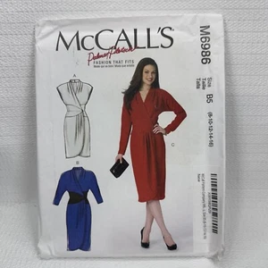 McCalls 6986 Misses Wrap Dress Palmer Pletsch Pattern 8-16 *Uncut - Picture 1 of 5