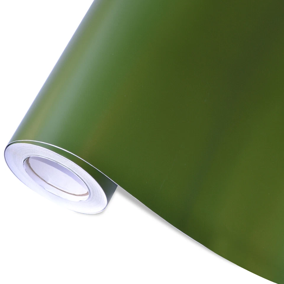 5,90€/m² Auto Folie Olivengrün Matt 30m x 152cm  Luftkanäle Car Wrap - Bild 1 von 1