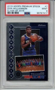 2019 HOOPS PREMIUM STOCK CLASS OF 2019 ZION WILLIAMSON CARD DUKE PELICANS PSA 9 - Picture 1 of 2