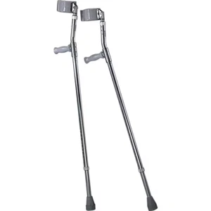 adult tall aluminum forearm crutches | medline each pair lot mds805160 medical - Picture 1 of 12