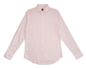 Camisa Fedeli $395 'Sean' Nueva con Etiquetas Rosa Claro Calce Ajustado Algodón Elástico (40 IT) 15.75 - Imagen 1 de 6