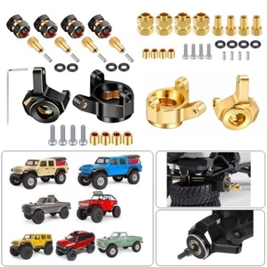 CNC Brass Steering Knuckle & 7mm Hex Wheel Hubs for 1/24 RC Crawler Axial SCX24 - Picture 1 of 27