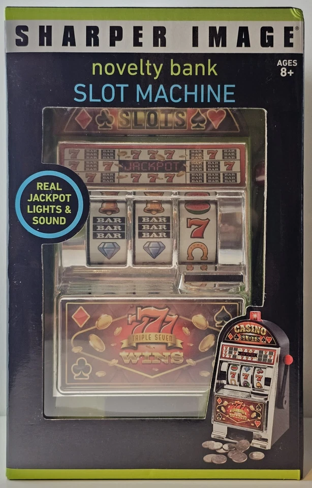 Casino Slot Machine Electronic Novelty Coin Bank Sharper Image Ages 8