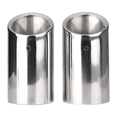 2pc Chrome Slip-on Exhaust Tips Muffler Tail Pipe Fit Audi A4 Q5 2.0T 2009-2013 - Image 1 of 4