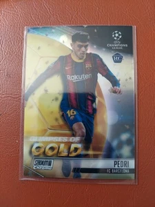 2020-21 Topps Stadium Club Chrome UCL Glimpses of Gold Pedri #GG-P Rookie RC - Bild 1 von 2