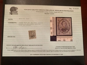 π΄ββ οΈ Canada Unitrade #2b β 6 Pence Greyish Purple, VGG Cert, Light Thin - Picture 1 of 4