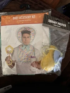 Baby Lätzchen, Mütze & quietschender Schnuller Verkleiden Halloween Erwachsene Kostüm Zubehör - Bild 1 von 2