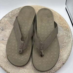 Vionic Wave Taupe Orthotic Flip Flops Mens 10 Womens 11 Slip On Shoes - Picture 1 of 9