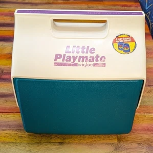 🆒Vintage Igloo Cooler Lunch Box Little Playmate Retro Teal Purple USA Made 1990 - Picture 1 of 13