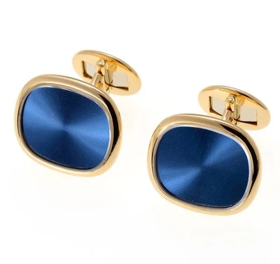 Gemelos Patek Philippe Golden Elipse accesorio para hombre color azul dorado Foto 1 de 4