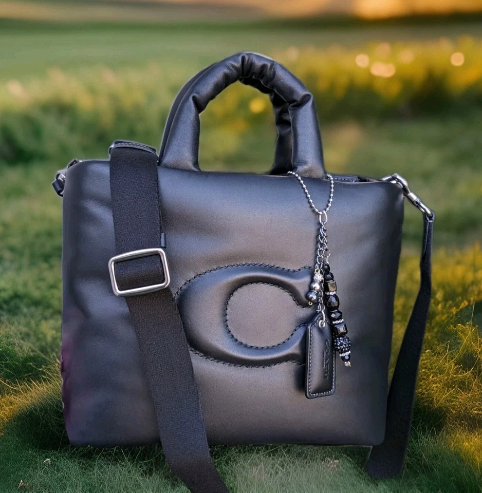 COACH Pillow Tote Crossbody Handbag in Smooth Leather Stitched C Purse CP095